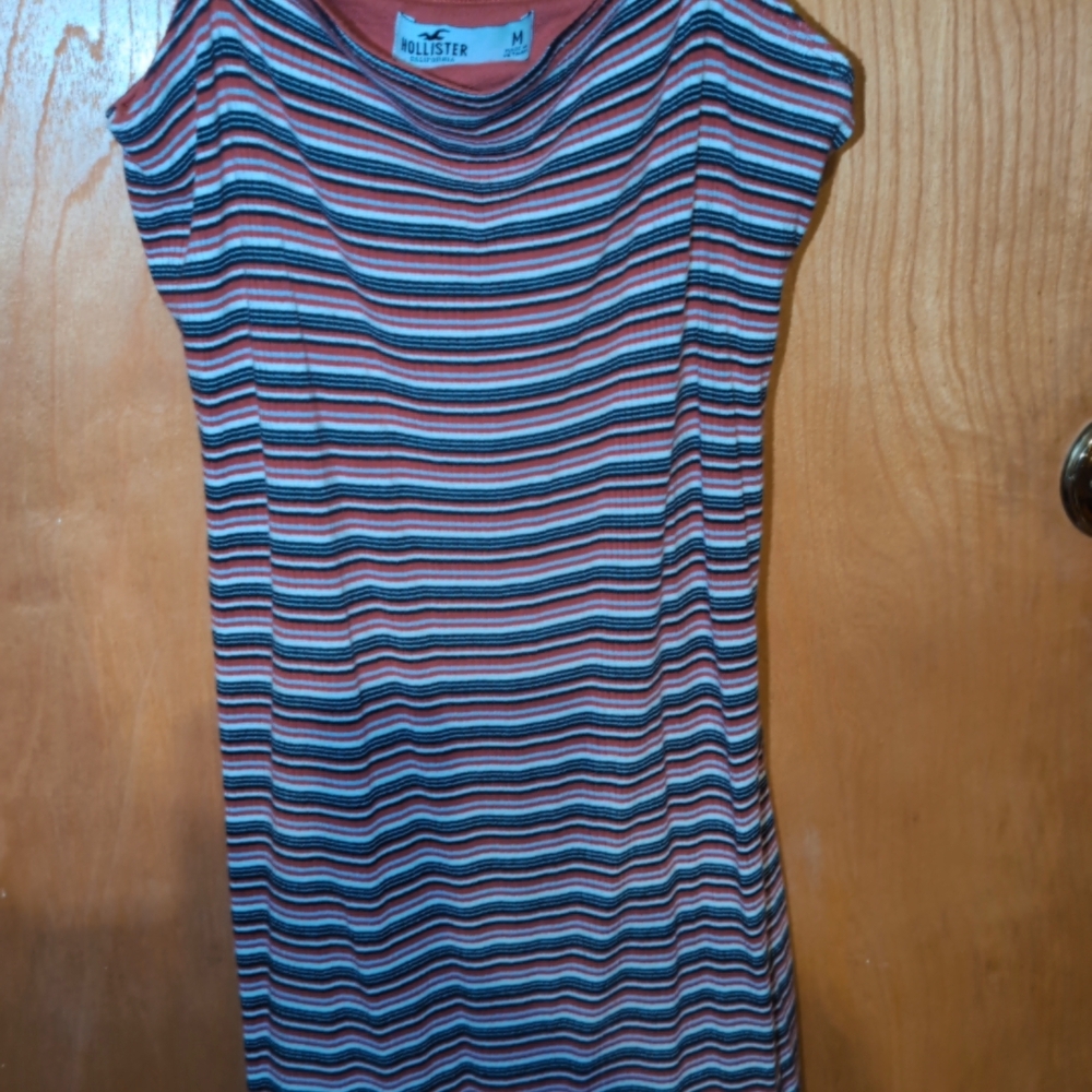 Hollister Red and Black Striped Top